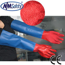 NMSAFETY long sleeve water and air proof pvc safety hand gloves